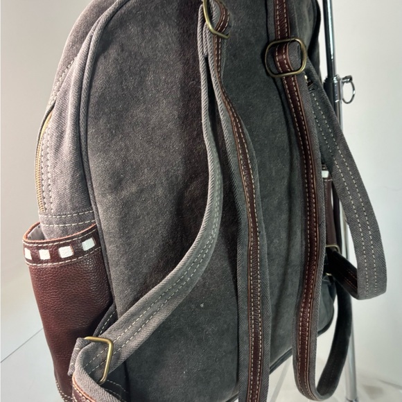 Myra Tribe of the Sun Concealed Carry Backpack Western Aztec Canvas Leather